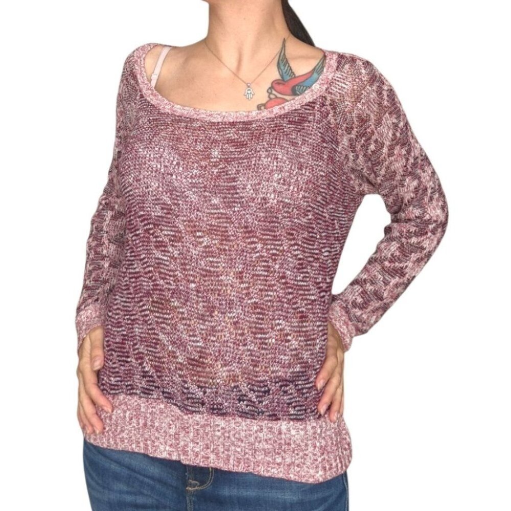 SWEET N SINFUL Women's Sweater Light Purple Herringbone M Excellent Cond…